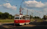 Mariupol Straßenbahnlinie 14 mit Triebwagen 542 auf Mamina Sybiryaka Street (2012)