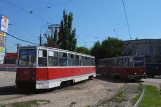 Mariupol Straßenbahnlinie 6 mit Triebwagen 980 am Wułycia Kazancewa (2012)