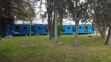 Mexiko-Stadt Straßenbahnlinie Tren Ligero (TL) mit Gelenkwagen 040 am Tasqueña (2021)