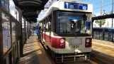 Nagasaki Straßenbahnlinie 1 mit Triebwagen 1201 am Dejima (2017)