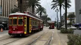 New Orleans Linie 47 Canal Streetcar mit Triebwagen 2024 auf Canal Street (2024)