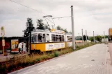 Nordhausen Straßenbahnlinie 2 mit Gelenkwagen 76 am Nordhausen Ost (1998)