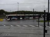 Odense Niederflurgelenkwagen 10 "Lykken" auf der Seitenbahn bei Kontrol centret (2020)