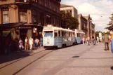 Oslo Straßenbahnlinie 11 mit Triebwagen 215 auf Karl Johan (1980)