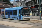 Oslo Straßenbahnlinie 17 mit Niederflurgelenkwagen 142 am Kirkeristen (2022)