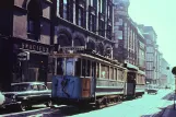 Oslo Straßenbahnlinie 19 mit Triebwagen 133 auf Prinsens gate (1962)