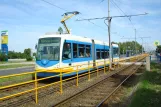 Ostrava Straßenbahnlinie 8 mit Gelenkwagen 1256 am Telekomunikační škola (2008)
