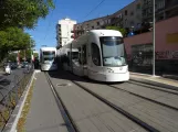 Palermo Straßenbahnlinie 2 mit Niederflurgelenkwagen 16 am Respighi - Piazza Ziino (2022)
