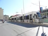 Palermo Straßenbahnlinie 4 mit Niederflurgelenkwagen 12 am Stazione Notarbartolo (2022)