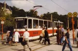 Plauen Straßenbahnlinie 1 am Tunnel (Otto-Grotewohl Platz) (1990)