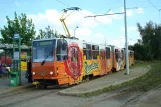 Plzeň Straßenbahnlinie 2 mit Gelenkwagen 297 am Slovany (2008)
