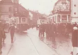 Postkarte: Aarhus Straßenbahnlinie 2  am Banegårdspladsen (1930)