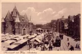 Postkarte: Amsterdam Straßenbahnlinie 8 mit Triebwagen 61 auf Nieuwmarkt (1906)