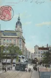Postkarte: Amsterdam Triebwagen 32 auf Leidsestraat (1906)