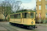 Postkarte: Augsburg Museumswagen 101 am Straßenbahnbetriebshof (1981)