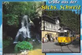 Postkarte: Bad Schandau Kirnitzschtal 241 mit Triebwagen 4 am Lichtenhainer Wasserfald (2000)