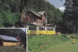 Postkarte: Bad Schandau Kirnitzschtal 241 mit Triebwagen 8 nahe bei Elbsandsteingebirge (2000)