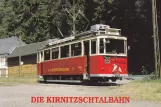 Postkarte: Bad Schandau Traditionsverkehr mit Museumswagen 9 am Lichtenhainer Wasserfald (1980)