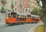 Postkarte: Barcelona Straßenbahnlinie 54 mit Triebwagen 129 auf Plaça del Centre (1971)
