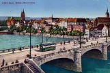 Postkarte: Basel auf Mittlere Brücke (1886)