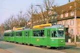 Postkarte: Basel Straßenbahnlinie 1 mit Gelenkwagen 602 auf Steinenring (1992)