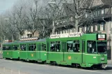 Postkarte: Basel Straßenbahnlinie 14 mit Triebwagen 492 auf Steinenring (1990)
