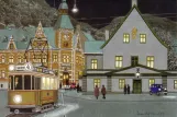 Postkarte: Bergen Straßenbahnlinie 4 mit Triebwagen 36 auf Rådstuplass (1936)