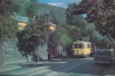 Postkarte: Bergen Triebwagen 107 auf Årstadveien (1956)
