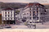 Postkarte: Biel/Bienne Straßenbahnlinie 1 mit Triebwagen 4 auf Place Guisan (1903)