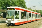 Postkarte: Bochum Straßenbahnlinie 302 mit Niederflurgelenkwagen 404 am Buer Rathaus (1993)