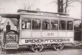 Postkarte: Bremen Pferdestraßenbahnwagen 20 auf Hermann-Böse-Straße (1911)