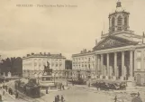Postkarte: Brüssel Straßenbahnlinie 10 auf Place Royale (1900)