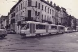 Postkarte: Brüssel Straßenbahnlinie 18 mit Gelenkwagen 7937 auf Brugmannlaan / Avenue Brugmann (1981)