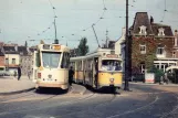 Postkarte: Brüssel Straßenbahnlinie 4 mit Gelenkwagen 9061 am Boitsfort / Bosvoorde (1962)