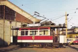Postkarte: Chemnitz Museumswagen 69 vor dem Depot Altendorf (1988)