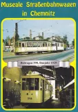 Postkarte: Chemnitz Straßenbahnlinie 3 mit Beiwagen 598 auf Limbacher Straße (1988)