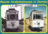 Postkarte: Chemnitz Straßenbahnlinie 8 mit Triebwagen 332 am Zentralhaltestelle (1977)