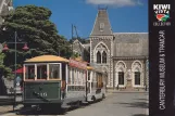 Postkarte: Christchurch Tramway Linie mit Beiwagen 115 nahe bei Canterbury Museum (2010)