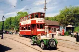 Postkarte: Crich Museumslinie mit Doppelstocktriebwagen 180 am Stephenson Place (1975)