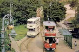 Postkarte: Crich Museumslinie mit Doppelstocktriebwagen 510 am Wakebridge (1970)