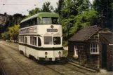Postkarte: Crich Museumslinie mit Doppelstocktriebwagen 710 im Tramway Village (1970)