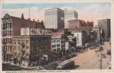 Postkarte: Detroit in der Kreuzung Woodward Avenue, North of Jefferson Avenue (1928)