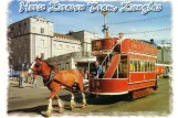 Postkarte: Douglas, Isle of Man Horse Drawn Trams mit Pferdestraßenbahnwagen 18 auf Promenade (1980)
