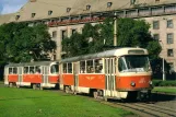 Postkarte: Dresden Straßenbahnlinie 11 mit Triebwagen 222 825-4 auf Dr.-Külz-Ring/Georgplatz (1981)