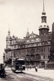 Postkarte: Dresden Triebwagen 276 nahe bei Residenzschloß (1908)