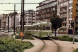 Postkarte: Düsseldorf Straßenbahnlinie 16 mit Triebwagen 2109 nahe bei Hauptbahnhof (1988)