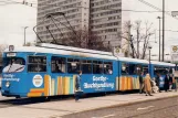 Postkarte: Düsseldorf Straßenbahnlinie 702 mit Gelenkwagen 2664 am Jan-Wellem-Platz (1986)