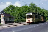 Postkarte: Düsseldorf Straßenbahnlinie V mit Triebwagen 107 nahe bei Hilden (1961)