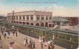 Postkarte: Electric train arriving at Venice, California (1909-1912)