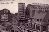 Postkarte: Frankfurt am Main Straßenbahnlinie 15 am Hauptwache (1950)